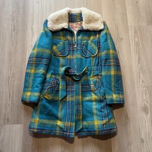 Women's Vintage 1940's Canadian Sportswear Silpit Blue Wool Lined Jacket Sz 10